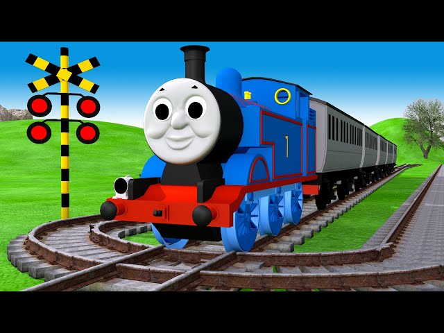 【踏切アニメ】あぶない電車 TRAIN THOMAS 🚦 Fumikiri 3D Railroad Crossing Animation #1 class=