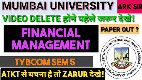 PAPER_OUT?17Jan2024 BUSINESS MANAGEMENT:FINANCIAL MANAGEMENT ACCOUNTS sem5 paper Pattern & QUESTIONS