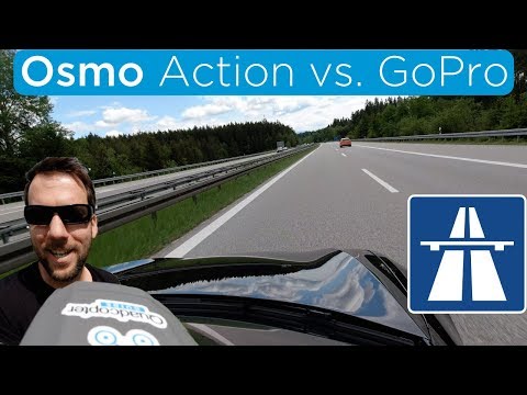 Osmo Action vs. GoPro Hero 7 - Tesla Model S &amp; AUTOBAHN! [4K]