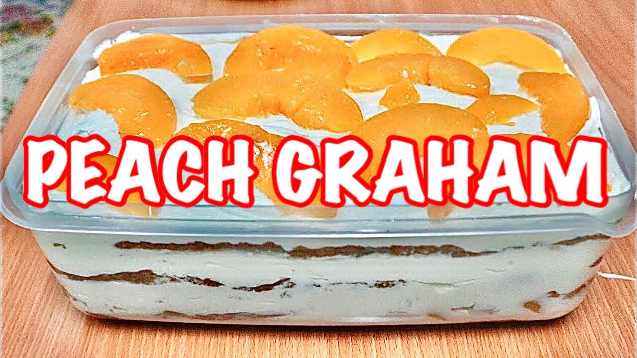 Peach Graham Refrigerated Cake. Peach Float. No Bake Peach