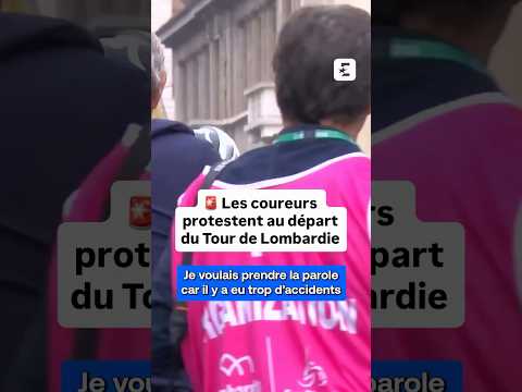 🚨 Les coureurs protestent au départ du Tour de Lombardie ! #cycling #seixas
