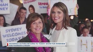 Savannah Guthrie returns to 'Today' show for interview