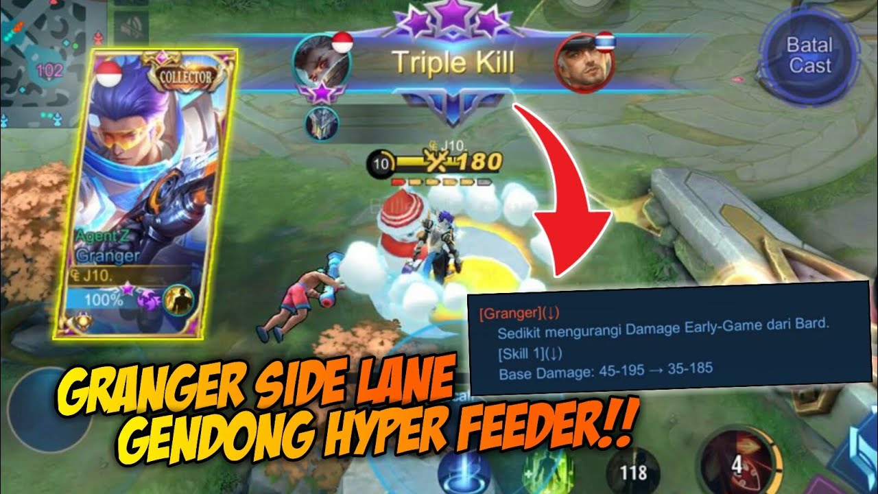 DI NERF MASIH OP?! CARA ROTASI GRANGER SIDE LANE SETELAH DI NERF!! BUILD GRANGER TERSAKIT 2021