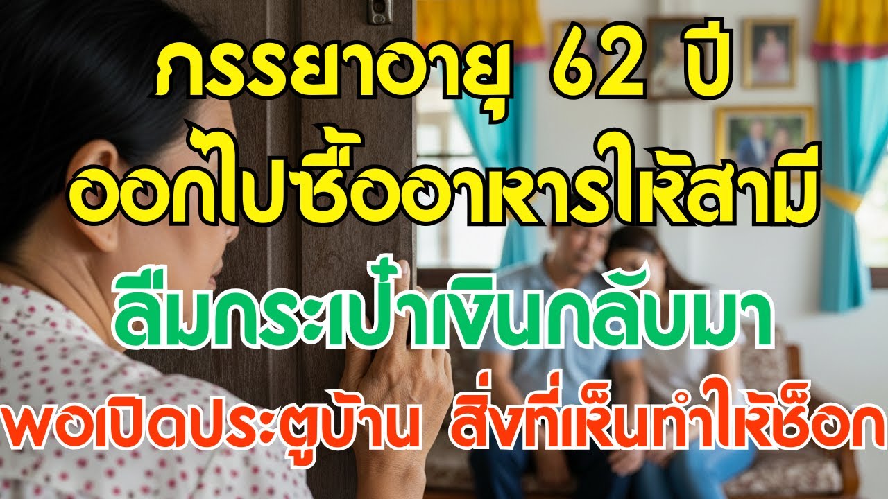 ภรรยาอายุ 62 ปี ออกไปซื้ออาหารให้สามี ลืมกระเป๋าเงินกลับมา พอเปิดประตูบ้าน สิ่งที่เห็นทำให้ช็อก