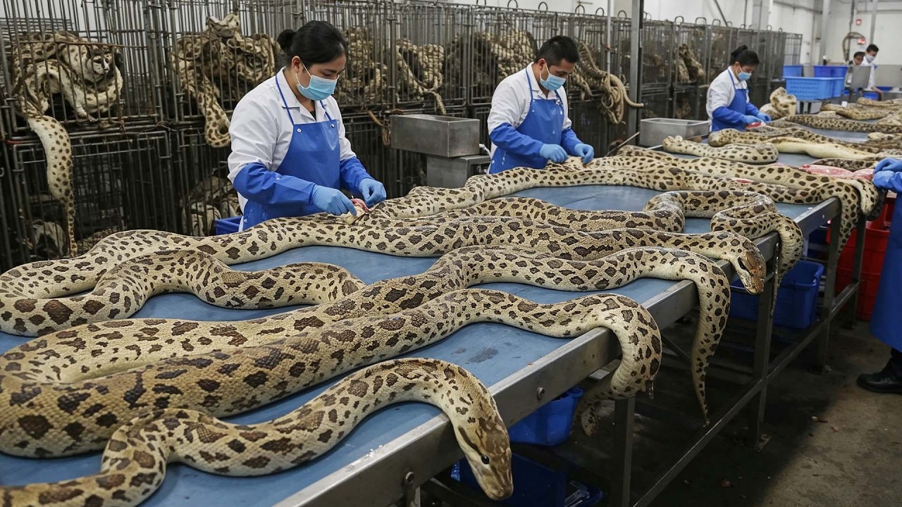 How Chinese Farmers Harvest Thousands of Tons of Snake Skin and Meat ...