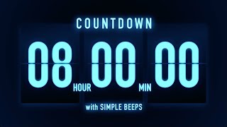 8 Hours Flip Clock Timer / Simple Beeps 🔵