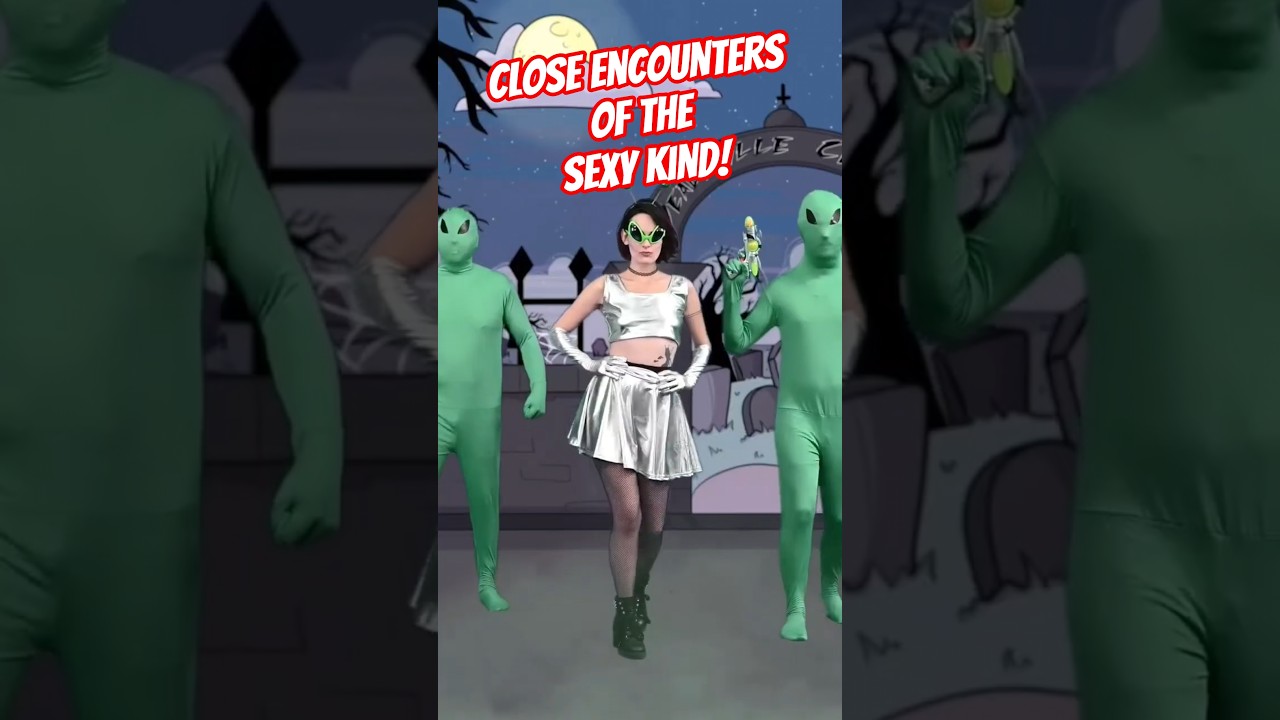 ⁣CLOSE ENCOUNTERS OF THE SEXY KIND! Dickie Devil meets Kyra Galaxy in this alien invasion throwback!