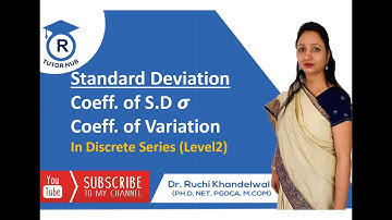 Standard Deviation In Discrete Series By Direct Method By Dr. Ruchi Khandelwal