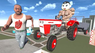 Franklin Found Shinchan Giant Tractor In Indian Bike Driving 3d screenshot 2
