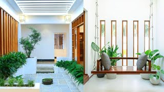 Courtyard House Interior Design | Open Living House Center Plan | Indoor Garden Plants Home Decor