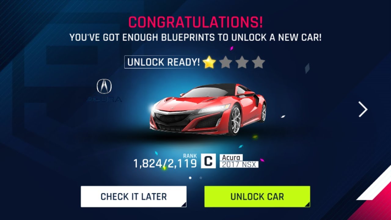 Asphalt 9 - Opening Acura NSX 2017 Limited-time Packs Unlocking and Upgrading