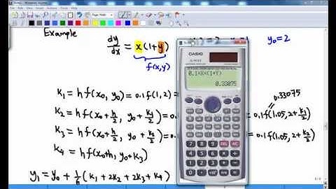 Runge Kutta Method with CASIO fx 991 es  calculator