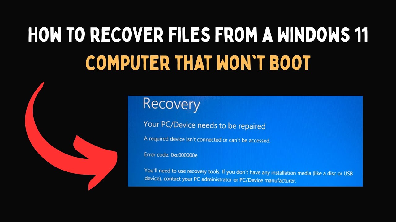 How to recover files from a Windows 11 computer that won't boot - YouTube