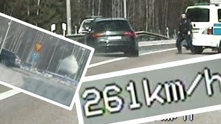 260+ km\/h CHASE (163 mph) Audi RS6 560 HP, Spike Strip, multiple police officers + laser ⭐⭐⭐⭐⭐