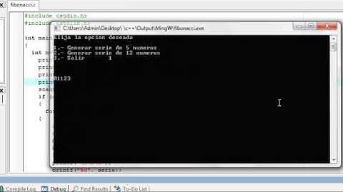 Serie de Fibonacci en lenguaje C con For While y Do While