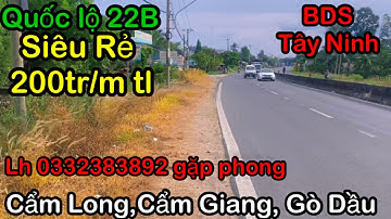 Mặt tiền Quốc lộ 22B ,200tr/m Thương lượng,DT20x110 ,Ấp Cẩm Long,Cẩm Giang, Gò Dầu #tâyninh 185