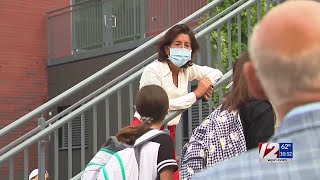 Some students return in person for the first day of school