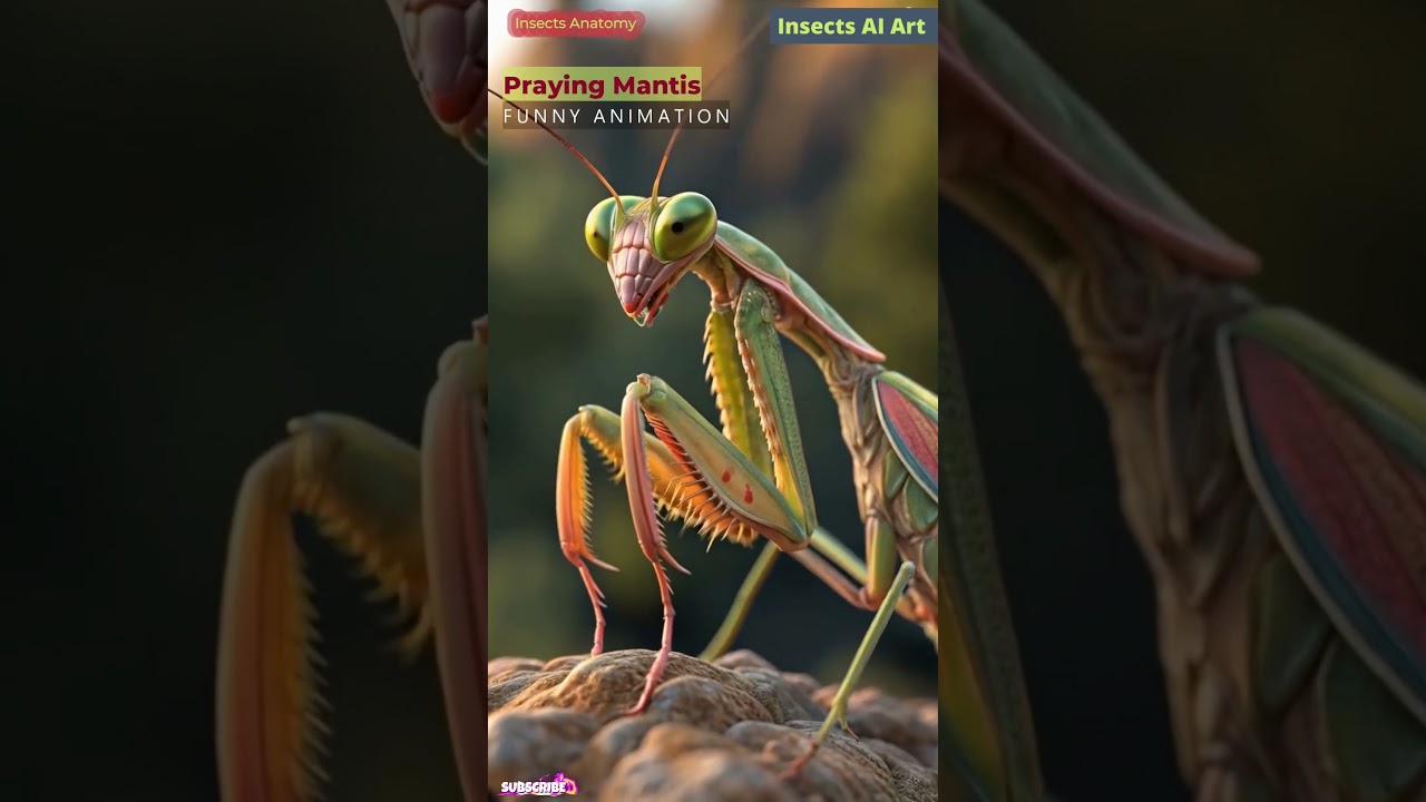 Praying Mantis Funny Animation | Insects Anatomy | Insects AI Art | 11