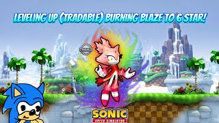 Leveling Up (Tradable) Burning Blaze To 6 Star! | Sonic Speed Simulator