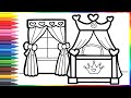 How to Draw a Princess Bedroom for Kids/Bolalar uchun Malika yotoqxonasini qanday chizish mumkin