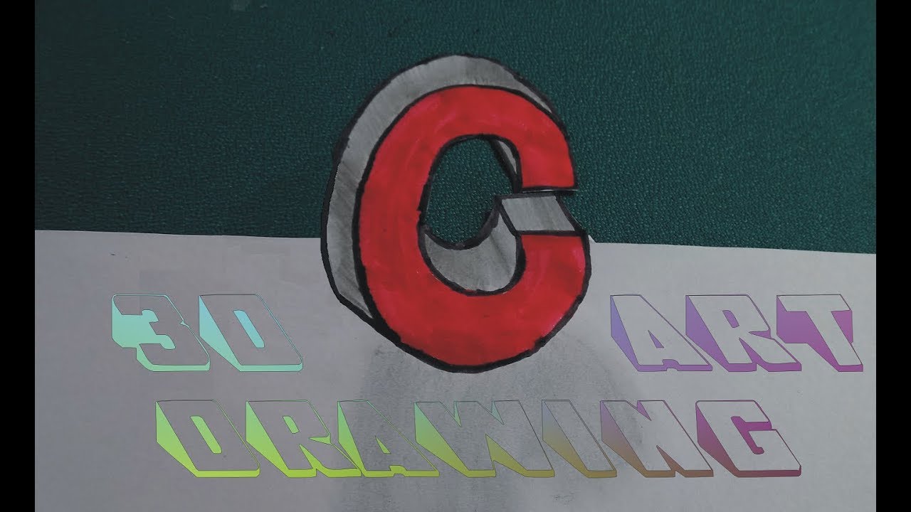 3d c how to make 3d c abcd alphabets in 3d learn drawing in 3d