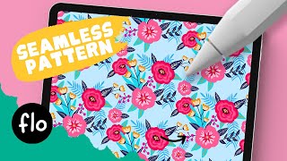 Seamless Half-Drop Pattern in PROCREATE #shorts
