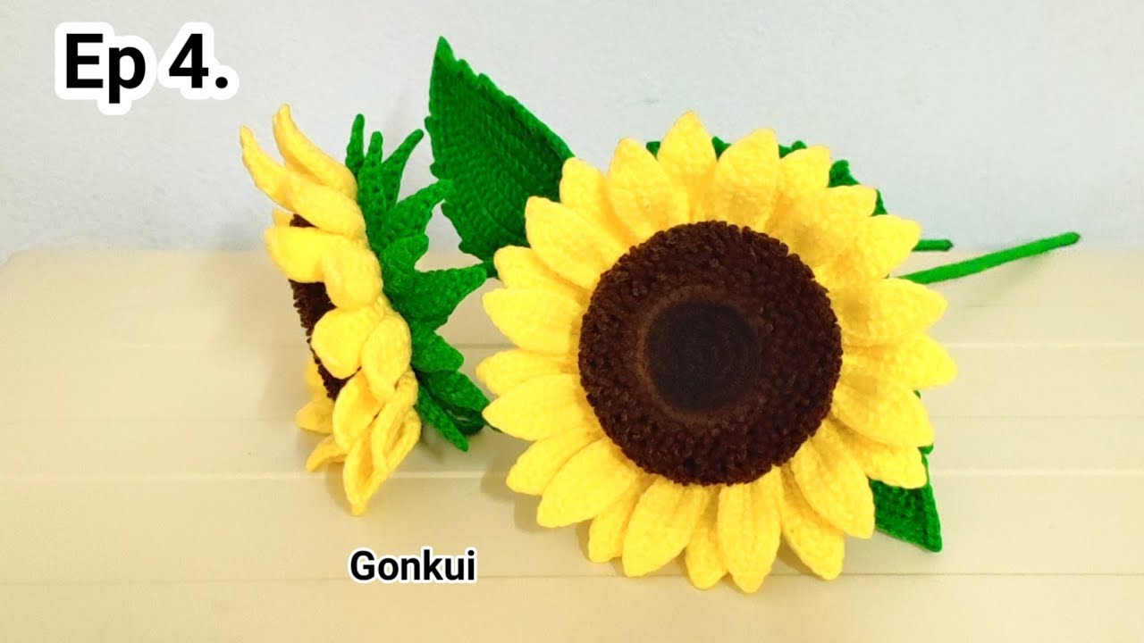 🌻Ep4.🌿 Leaves | Crochet Big Sunflower | Crochet Flower Bouquet 