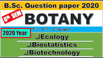 Bsc 6th semester botany question paper 2020 || bsc question paper || kumaun university