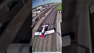 Watch airplane make emergency landing on street in Mesa near canal