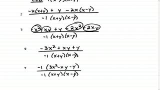 Rational Expressions (Part 3) - Adding and Subtracting - HW Review