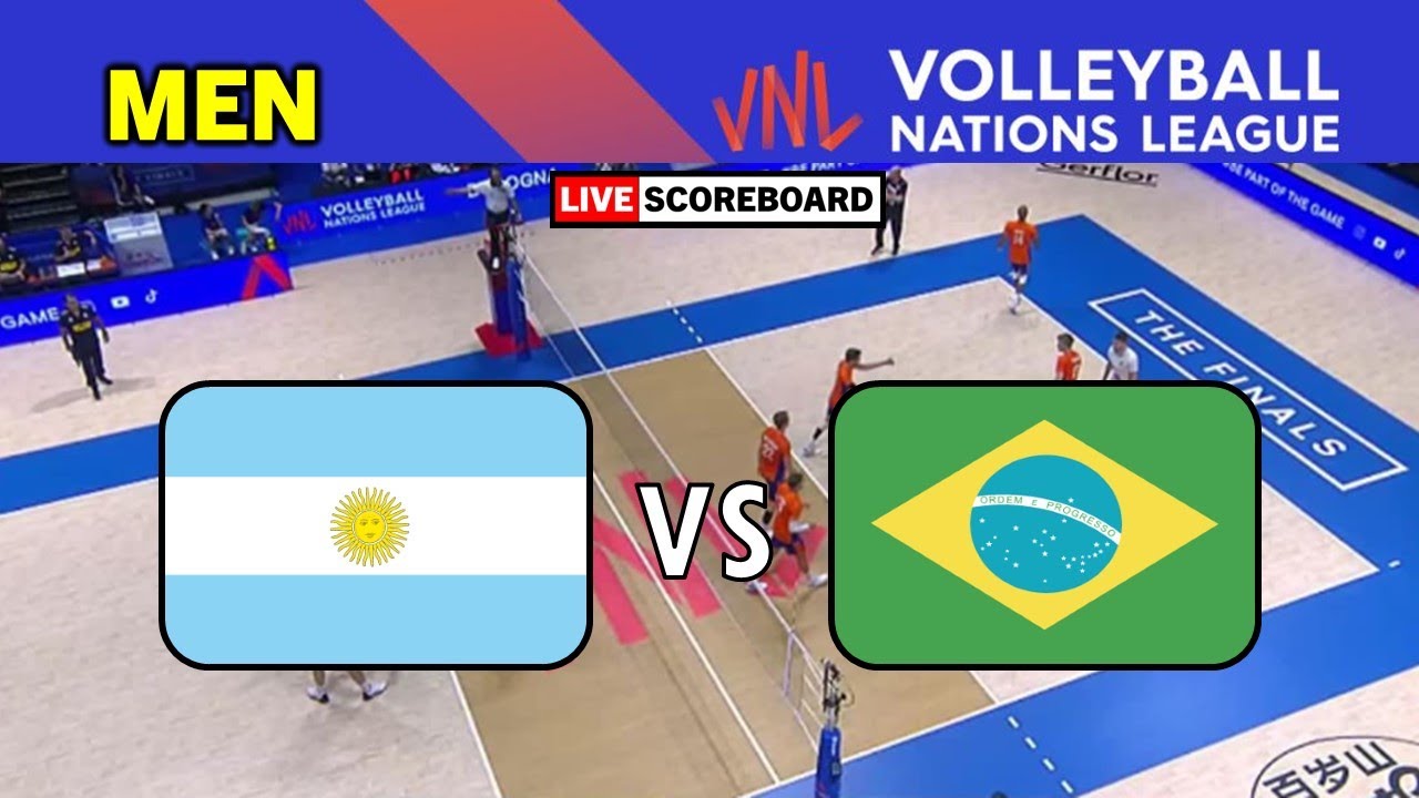 VNL Live ARGENTINA vs BRAZIL Volleyball Nations League MEN LIVE Scoreboard