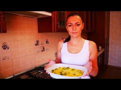 Запеканка. Полезная Запеканка Из Брокколи С Сыром Яйцами И Сливками. Быстрый Рецепт