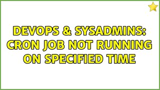 Famous DevOps & SysAdmins: Cron job not running on specified time Profile