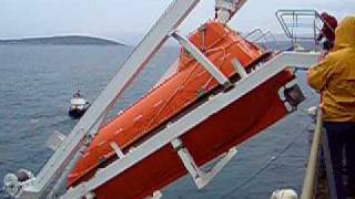 Marinvest vessel M/T Maribel, Free Fall Lifeboat Launching Test