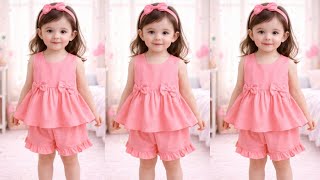 Baby girls dress top and short pant cutting and stitching baby frock and short pant very easy ll