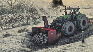 Snow Blowing in Realistic Blizzard | Farming Simulator 25