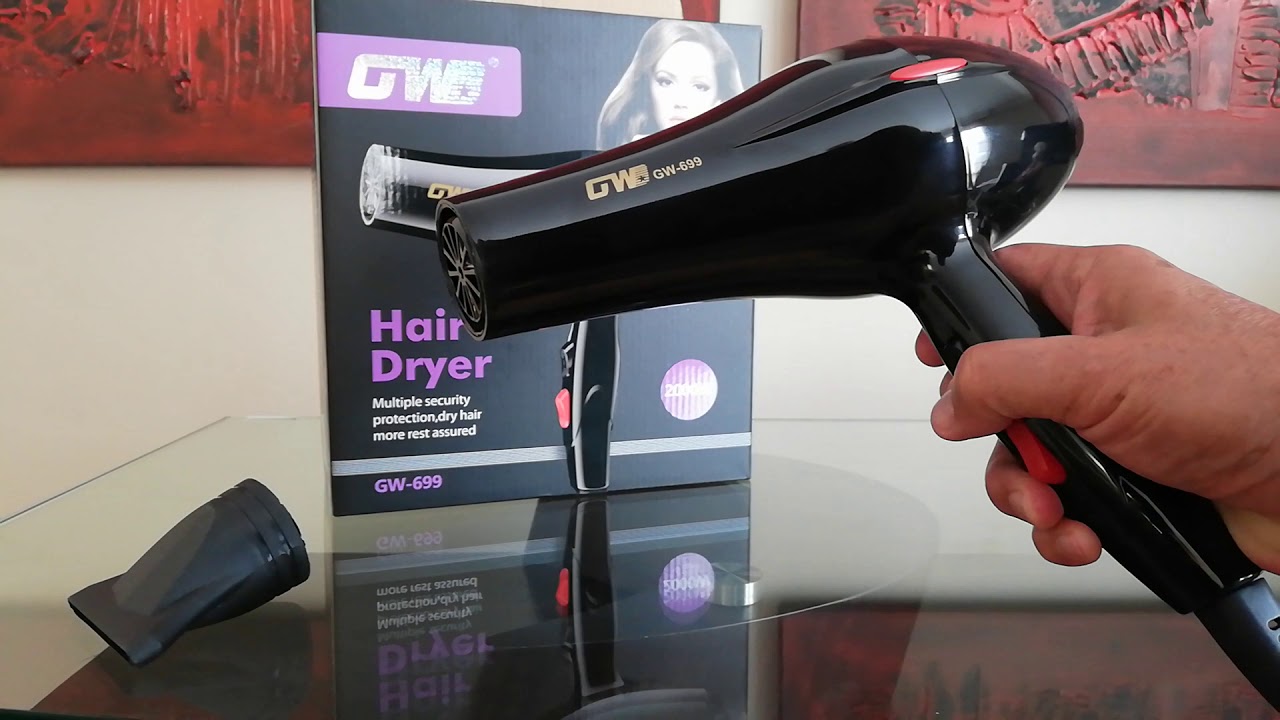 Secadora de Pelo GW-699, www.comprasin.com - YouTube