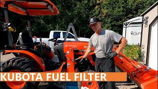 60 - Change Kubota fuel filter - Shown on a Kubota LX2610