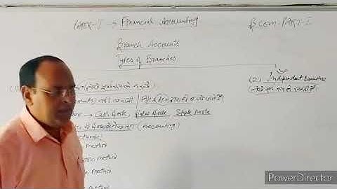 BCOM I : FINANCIAL ACCOUNTING : BRANCH ACCOUNTS PART-6 (DR. LALIT MOHAN)