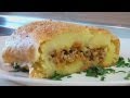 Рулет картофельный с овощами и мясом видео рецепт.Книга о вкусной и здоровой пище