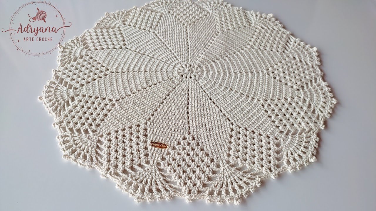 Toalha de mesa ou centro de mesa em crochê luz/passo a passo