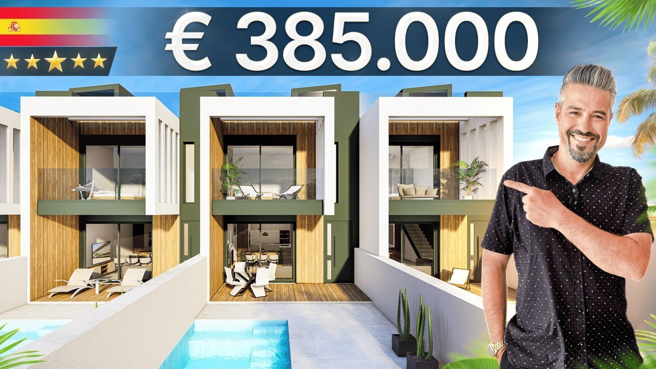 Современный таунхаус с 3 спальнями, частным бассейном и солярием | Новый дом в Пилар-де-ла-Орадад...