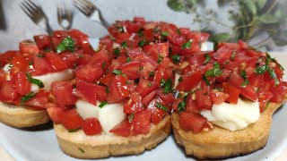 Брускетта с помидорами и сыром ! Итальянская закуска ! Вкусные , полезные рецепты ! ПП ! Брускетта с помидорами и сыром ! Итальянская закуска ! Вкусные , полезные рецепты ! ПП !