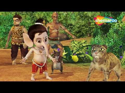 देखिये बाल गणेश और बिल्ली की मस्ती भरी कहानिया | Hindi Kahaniya |  ⁨@shemaroobalganesh⁩