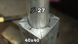 Welder's Secret How to Connect Round Pipe to Iron Box Not Same Size