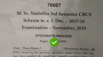2019 Mdu MSc Statistics 3rd Sem Stochastic Process Question Paper