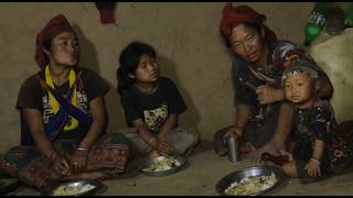 Cooking pumpkin and dried meat curry in the villagellRuralvillage life