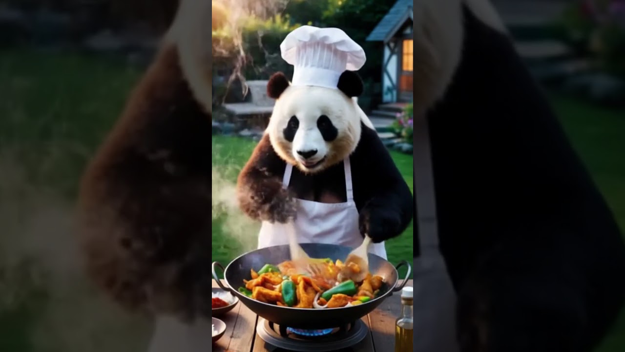 Panda Chef's Cooking Adventure 🍳✨ | Tasty Treats in the Outdoor Kitchen 🌿🎬🐼