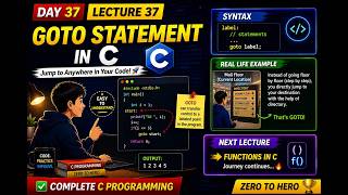 Lecture 37: Goto Statement in C | Syntax, Examples &amp; Should You Use It? 😳