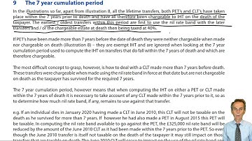 The 7 year Cumulation Period – ACCA Taxation (TX-UK) lectures